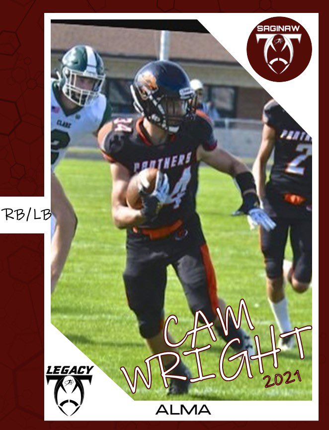 SaginawLegacy's tweet photo. Saginaw Legacy Squad 4.0!

2021 RB/LB Cam Wright
Alma

@Cam_wright17 

Team 2020/Perfect Vision!
#SaginawLegacy #LegacyFamily https://t.co/6Tlpc1yFi7