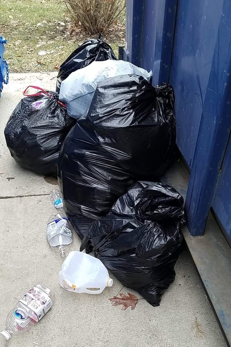 LCRecycles's tweet photo. What not to do Tuesday: Do you have a favorite site? A favorite container? If you do and that container is full ~ please don't do this.... it makes a mess, it invites more and it makes more work. #themoreyouknow #educate #recycleoften #recycleright #pleasedontdothis #logancounty https://t.co/0kWzhwyxrN