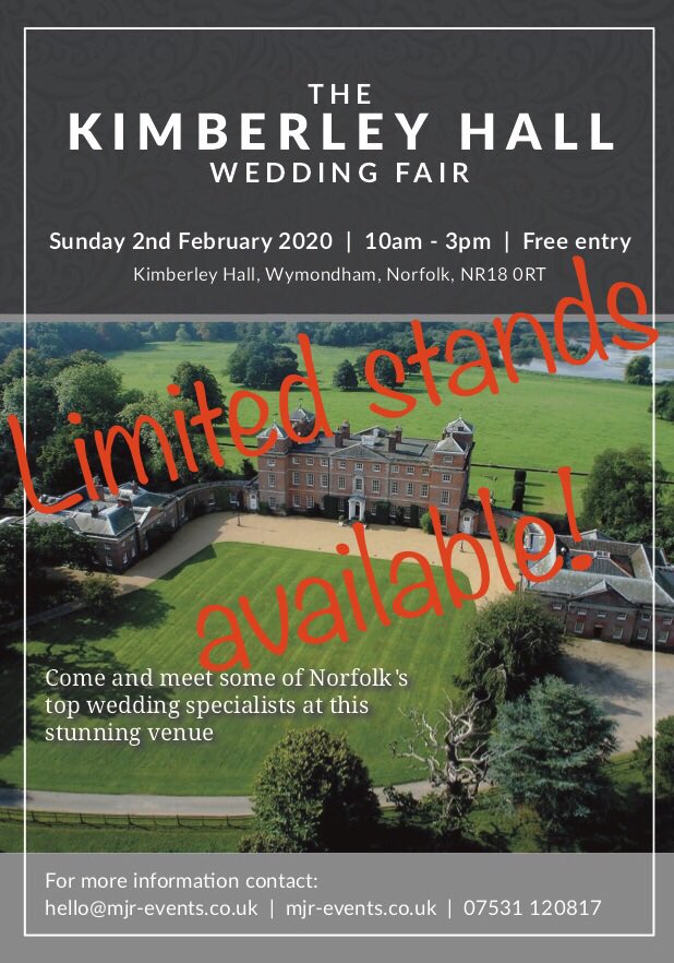 Fancy joining us? Limited spaces available. Some categories are FULL. 
#norfolkweddingfair #norfolkweddingfairs #norfolkwedding #norfolkweddingsuppliers #norfolkweddingsupplier #weddingsupplier #weddingsuppliers #Norfolk