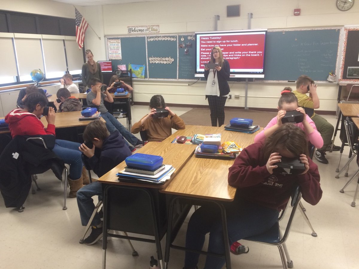 Our 5th graders are testing out the new Virtual Reality kits that we just received over winter break.... this was so exciting to watch the students visit the Aztec ruins!!