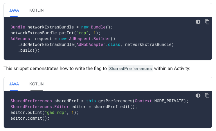 nDroidJava's tweet image. How to prepare Your #Android App for new #privacy laws - developers.google.com/admob/android/… | #IAB #AndroidDev #SDK #Java #Kotlin #ads #APIs #mobiledev #tutorial #demo