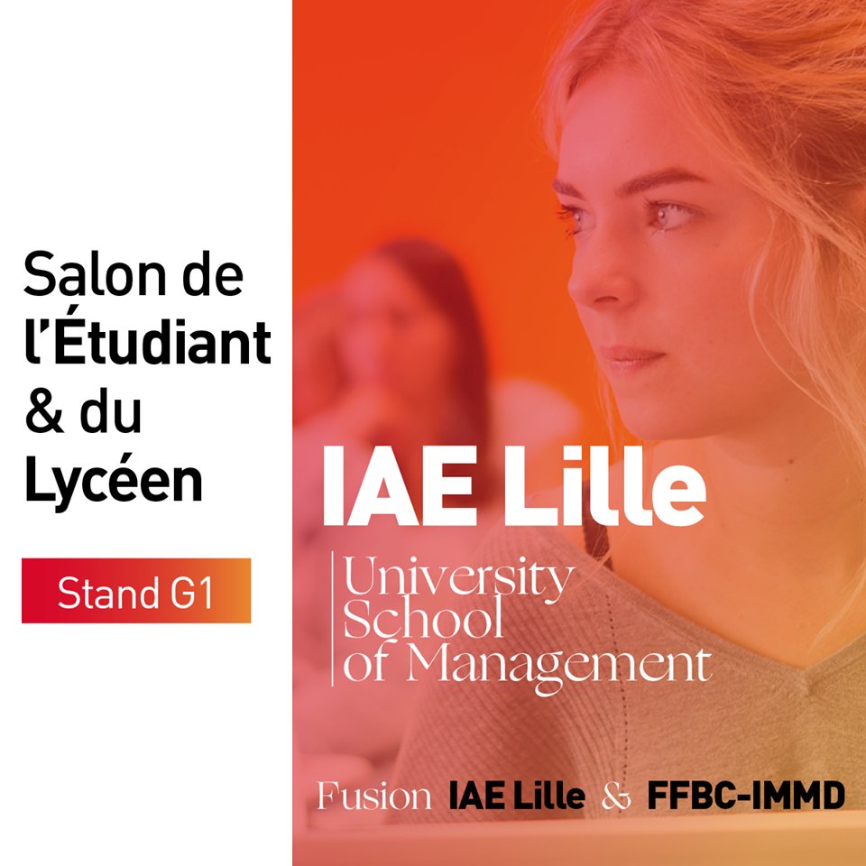 #FFBC #IMMD et <a href="/IAELille/">IAE Lille</a> <a href="/univ_lille/">Université de Lille</a> seront présents au salon de <a href="/letudiant/">l'Etudiant</a> à <a href="/LilleGrandPalai/">Lille Grand Palais</a> ce jeudi, vendredi et samedi sur le stand G1 pour répondre à toutes vos questions de formation et d'orientation