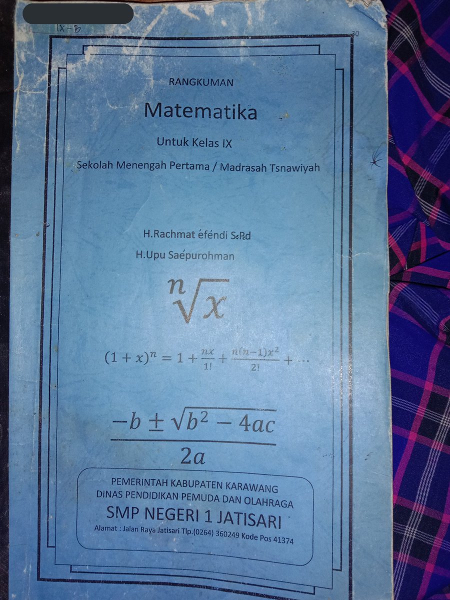 jillyjen_jp's tweet image. Rangkuman materi Matematika SMP untuk kelas IX/9

📍Rangkuman singkat dari guru ybs
📍All rights reserved
📍Ini rangkuman 3 tahun lalu, aku ga tau materinya masih sama atau engga
⛔ Not for sale
⛔ Rewrite this book and used for self profits are not allowed