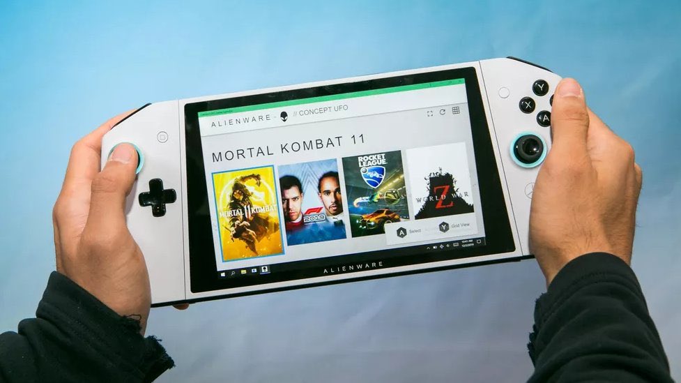 StArt_World_'s tweet photo. Alienware showed its counterpart to the Nintendo Switch - the Concept UFO console, but so far no official specifications are known ...                     #CES2020                                                     #Alienware https://t.co/1mAqGQLNIf