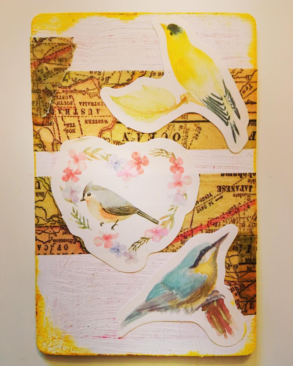 bird_cards_'s tweet photo. Birds On Maps 2/52 ๐จโ ๏ธ๐ฆ #birdart #birdcard #mixedmedia #disabledartist https://t.co/Rey5Xt8o6r