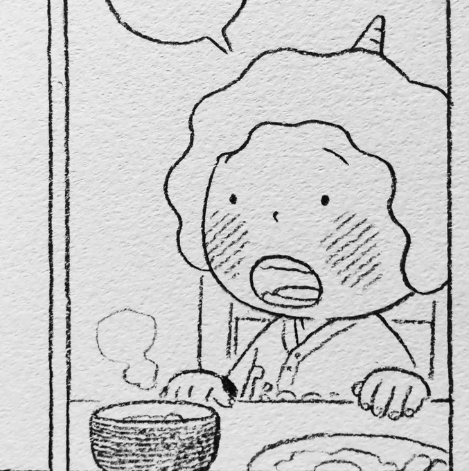 1/15(水)公開の『#鬼の子』、コツコツ描いてます。オニくん初め。 