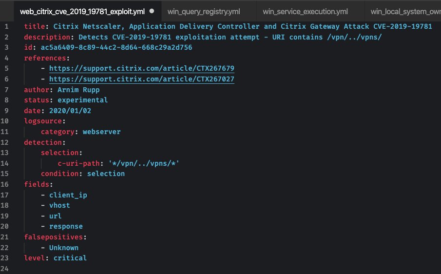 cyb3rops's tweet photo. Sigma rule to detect exploitation of #Citrix #Netscaler VPN gateways by Arnim Rupp

#CVE201919781 

Rule
https://t.co/tPNPtNkrKP

Workaround by Citrix
https://t.co/RaPakqnYdv https://t.co/d4f3BEJrUX