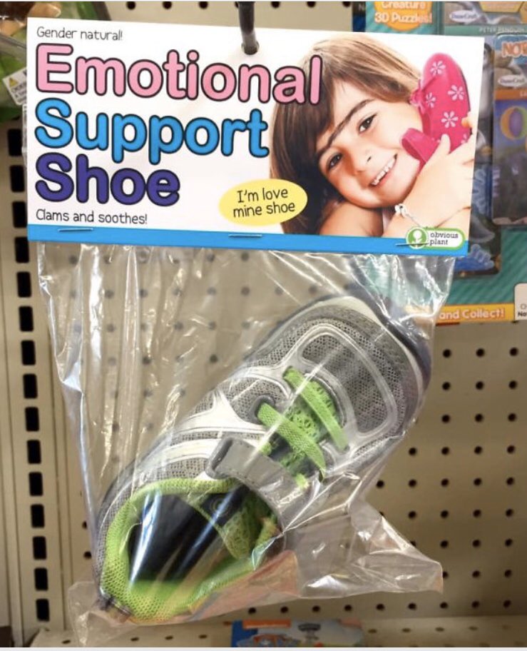 NoodleD40194634's tweet image. Low stock. Hurry, get your 2020 Emotional Support Shoe fast. Now in #genderneutral #awesomeinventions 👞