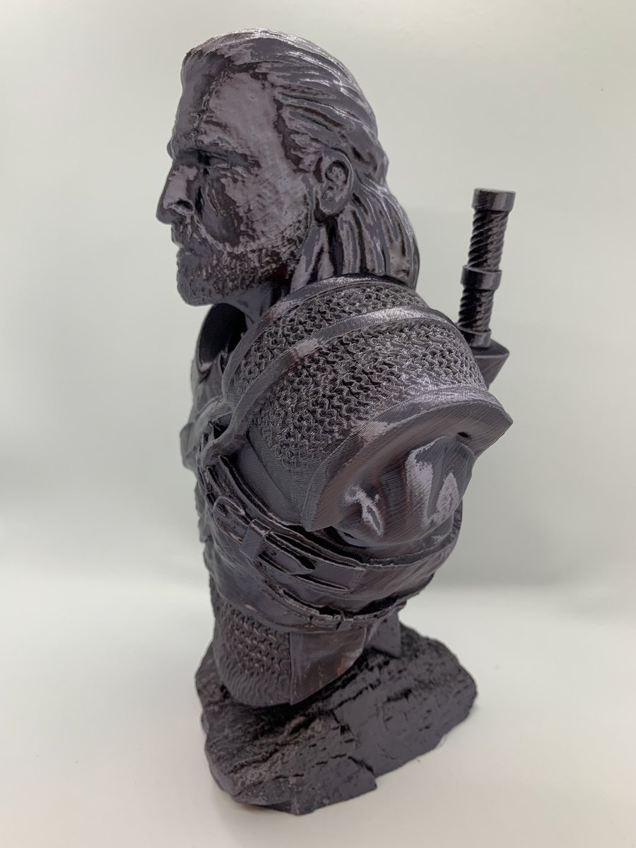 TTYT3D's tweet photo. Here is the Silk Black #SilkPLA #Filament isn’t that shiny?!? The Witcher never looked so silky! #3dprintingindustry  #3Dprinted #3dprinter  #3Dprinting #Witcher #netflix #TheWitcherNetflix #witcherliveblog https://t.co/jJqVD3q4qb