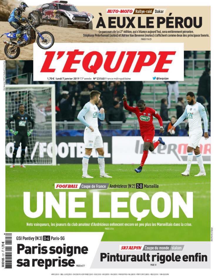 andrezieuxbthfc's tweet photo. C'était il y a un an ! Notre seconde "une" de @lequipe 📰 dans l'histoire du club ! #CoupedeFrance #ASFOM https://t.co/xruxMWq4Sg