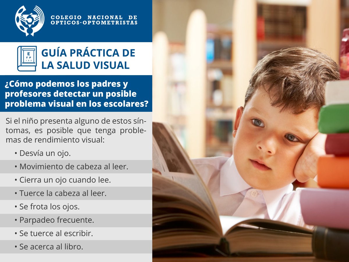 CNOO_Spain's tweet photo. 👨‍👩‍👧‍👦Los padres deben estar muy atentos a estos posibles síntomas que indican que el niño puede padecer alguna anomalía visual. La detección precoz es muy importante. 👀🔍

¡Más información en https://t.co/JJ1TXY4QMY! 👨‍💻

#CNOO #SaludVisual https://t.co/5aOXN2SpLp