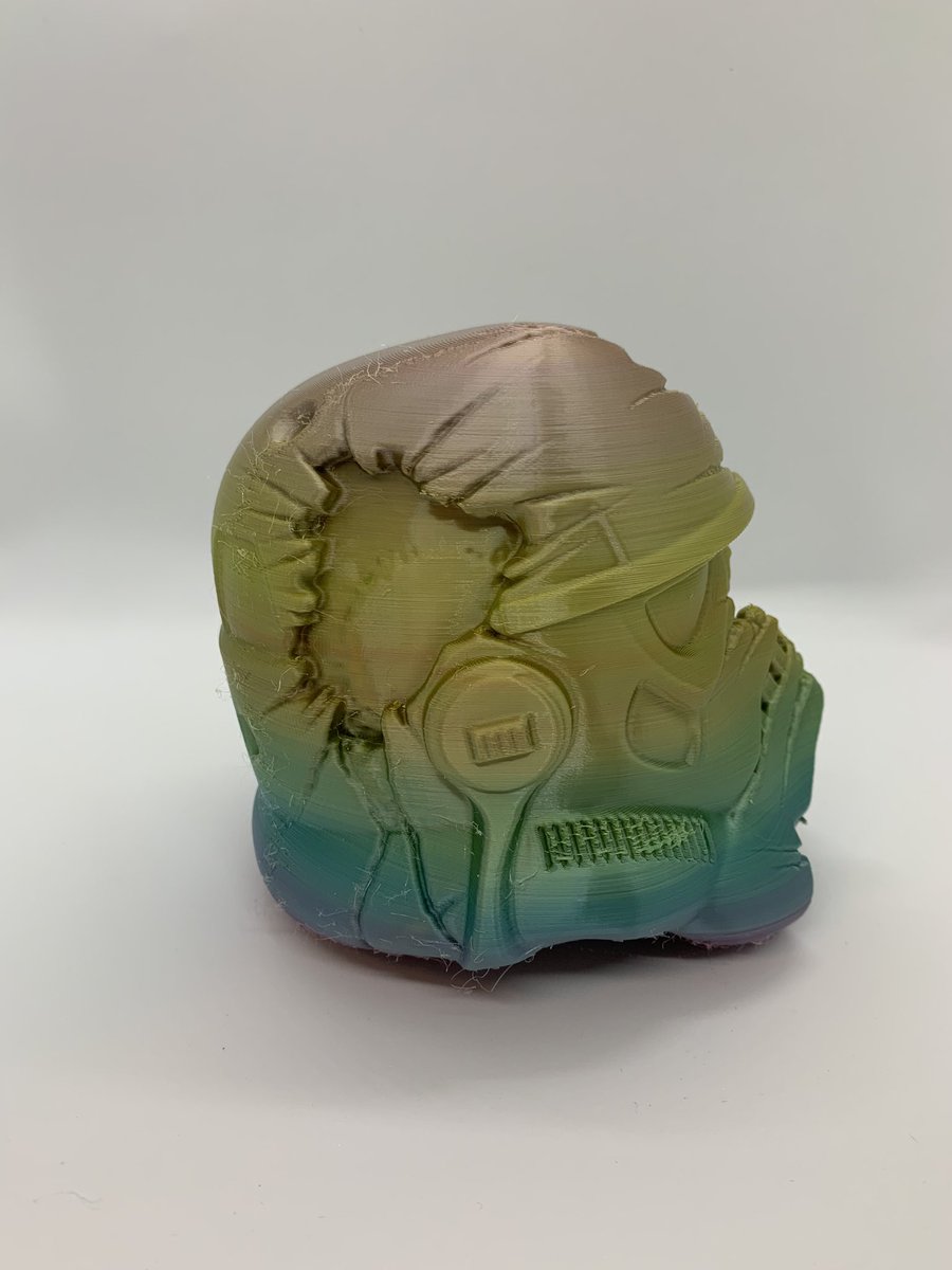 TTYT3D's tweet photo. Here is the Rainbow  #SilkPLA #Filament isn’t that shiny?!? The Stormtrooper never looked so silky! #StarWars     #3dprintingindustry  #3Dprinted #3dprinter  #3Dprinting #Yoda     #TheForce #BabyYoda #Skywalker   #LukeSkywalker https://t.co/yobDeP3PVZ