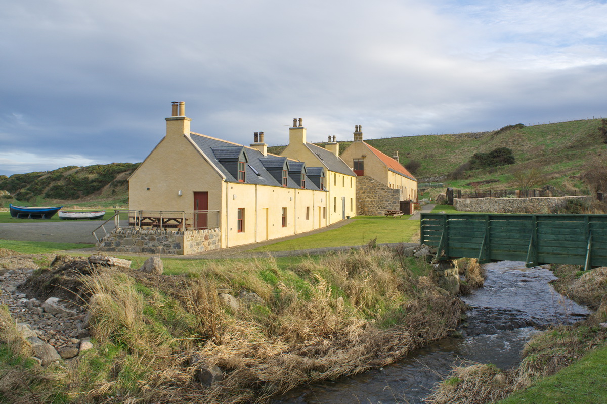 The Sail Loft in Portsoy around midday 6th January 2020. Glorious winter days with golden sun kisses, a bubbling ice cold burn, and just metres away from the beach for a dip before settling in front of a hot fire and a good book.