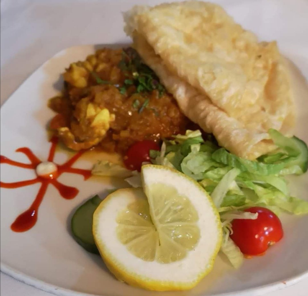 Fancy trying a new starter in this new year? Kaccra Chat is Crab meat cooked in a medium rich sauce with Puri (Deep fried bread).
It's delicious! 😋

#curry #wrexham #indianrestaurant
