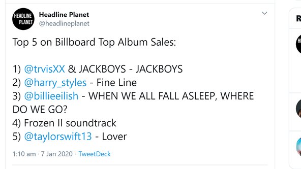 "Fine Line" is the second best selling albom on Billboard!