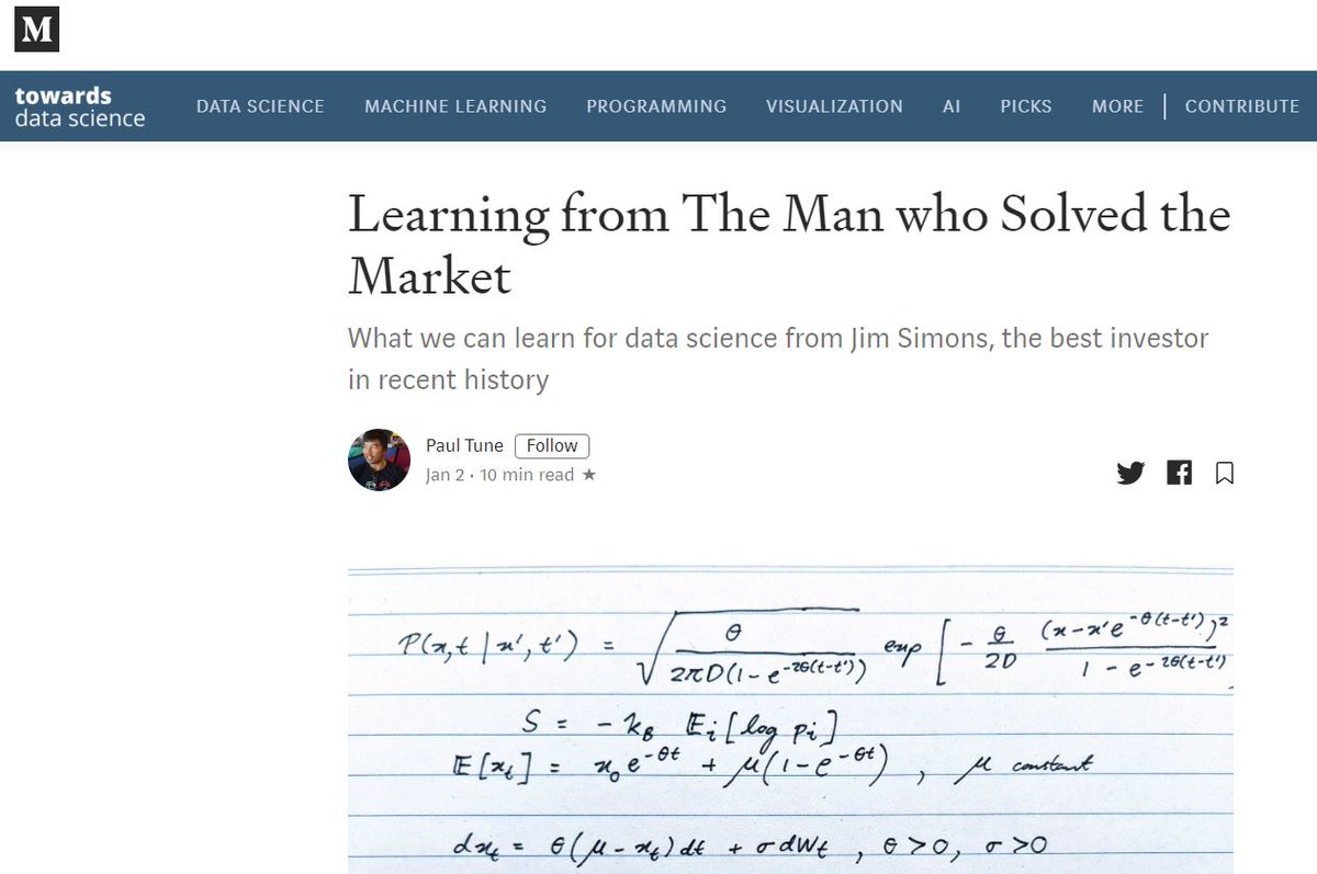 richprentice's tweet photo. Interesting data science article on the hedge fund RenTech advising:
1 - Never take your models to be the truth
2 - It pays, literally, to have the cleanest data
3 - Knowing the “why” isn’t always useful

https://t.co/3yOTr7aoWl

@TDataScience @DataSciNews https://t.co/A3ndyoFdFz