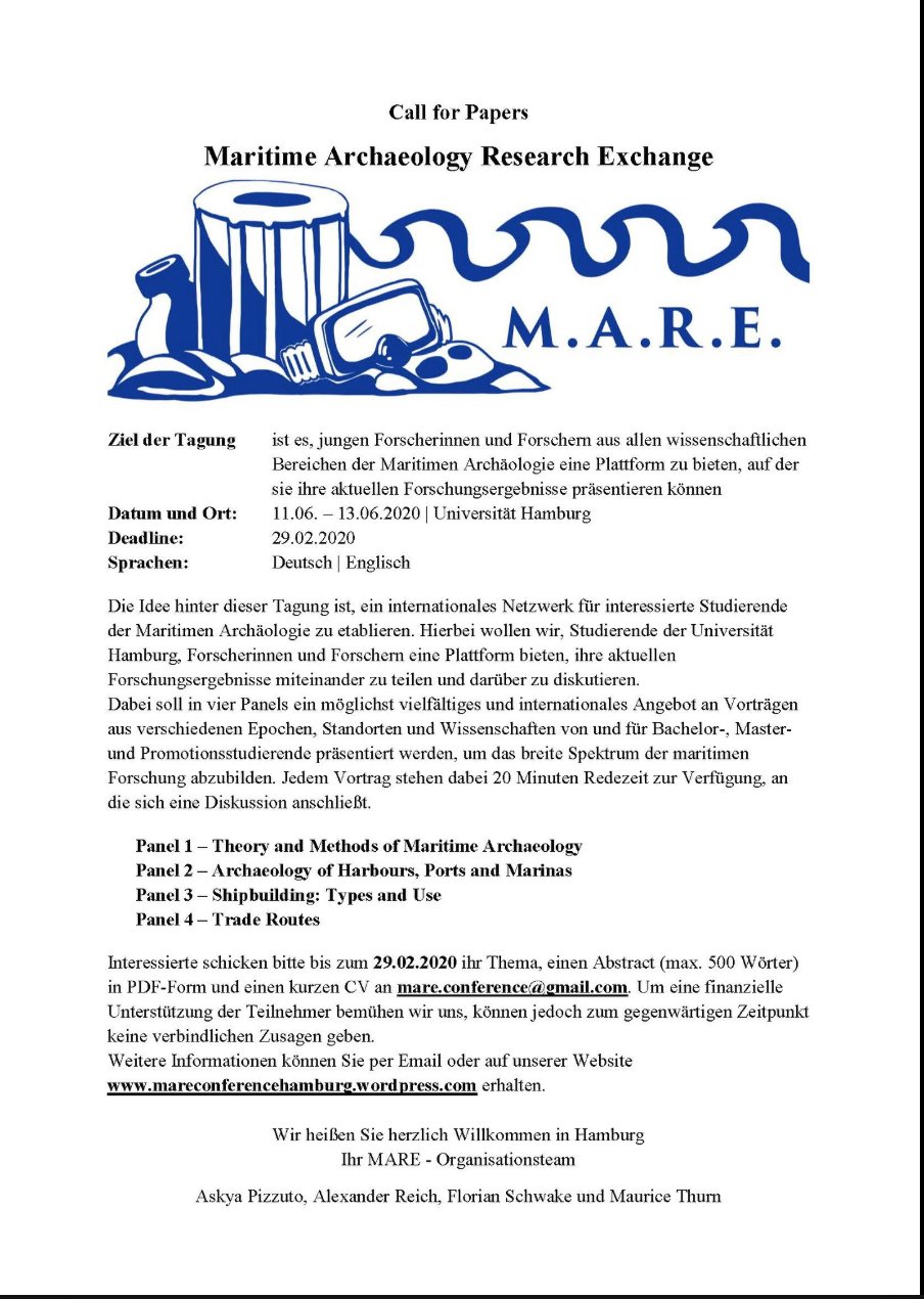 Sarah Ward Conferencecall Cfp For Conference On Mare Conference In Hamburg At The University Of Hamburg T Co M9tlgu1xfx Mare Conferences Maritime Archaeology Maritimearchaeology Underwaterheritage Germany