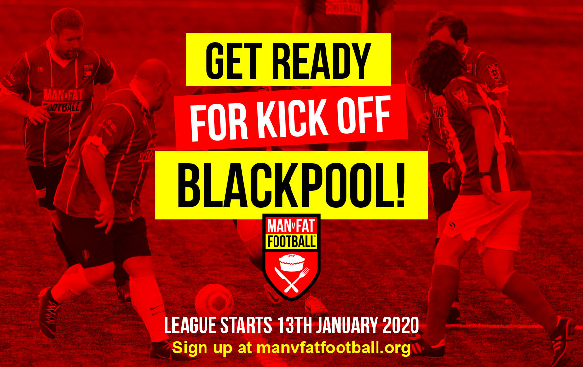 New season of MANvFAT starting on Monday 13th January at #Blackpool Sports Centre, Stanley Park 7.30pm. Lose weight playing football manvfatfootball.org/blackpool #weightloss #newyearsresolution