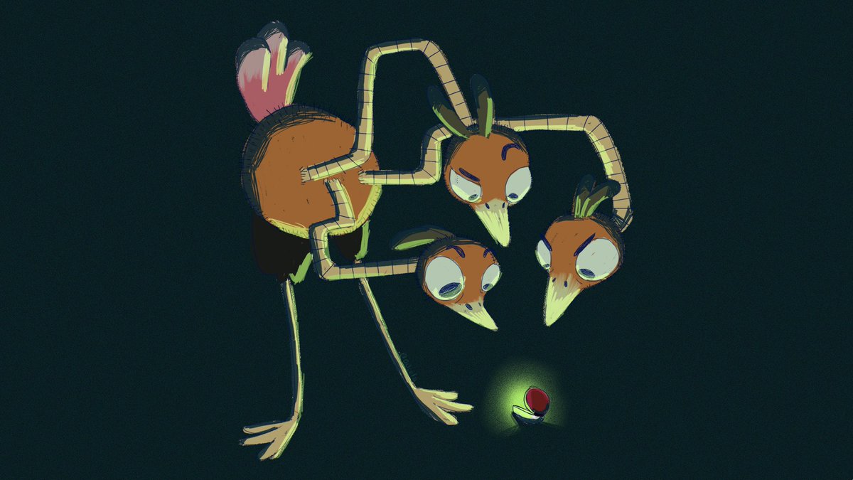 00cela's tweet image. os trigêmeos avestruz nao se sentem do mesmo jeito em relação a uma pokebola

#dodrio #pokemon