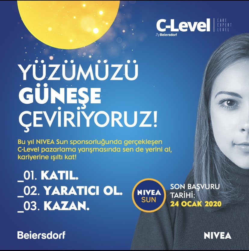 iuiktisatkulubu's tweet photo. “Yaratıcılığımla pazarlama dünyasına yön veririm” diyen 2., 3., 4. sınıflar, NIVEA Beiersdorf sizi yeni marka yarışmasına davet ediyor! Ekibinle sürpriz ödüller kazanmak ve Beiersdorf ekibine katılma fırsatı için hemen başvur
👉 https://t.co/avDOgonq1j #CareExpertLevel #NIVEASun https://t.co/QKnhKnutSD