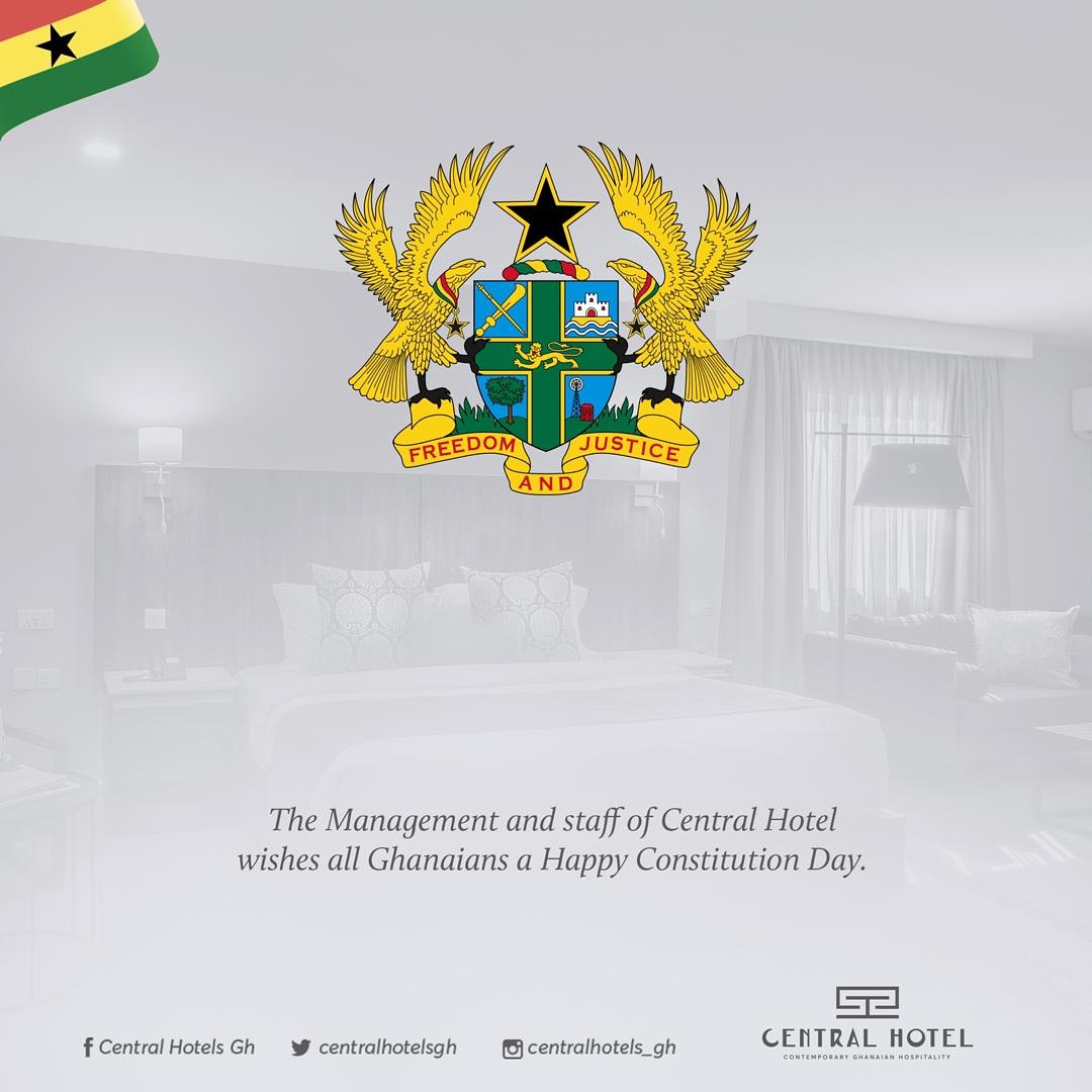 CentralhotelsGh's tweet photo. The quality of the Constitution, lies in the desire of the general population to shield it. Happy constitution day #centralhotels #ghana #ConstitutionDay https://t.co/Kb4sSYcuX4