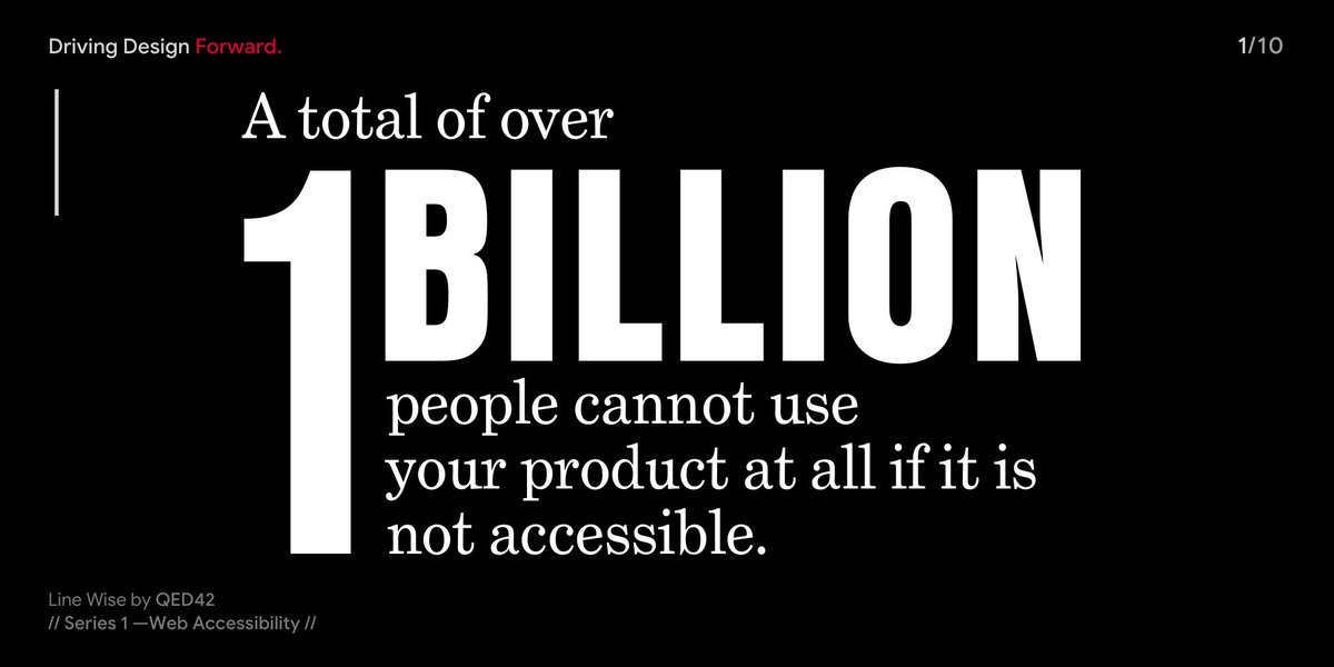 qed42's tweet photo. Accessibility benefits everyone. There is something about a thoughtful #design that allows it to solve problems and benefit those who use it. #DrivingDesignForward #WebAccessibility https://t.co/SDFLcmH1On