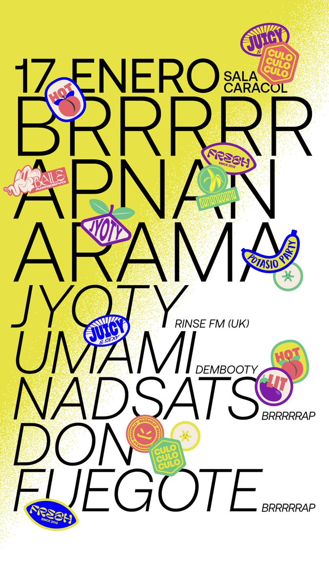 BananaramaClub's tweet photo. 17ENERO: @brrrrrap x @BananaramaClub w/ @BecauseJyoty de @RinseFM + UMAMI + @velckro + @Nadsatsdejotas en @salacaracol
#culo #mambo #perreon https://t.co/MheCOiWpOm