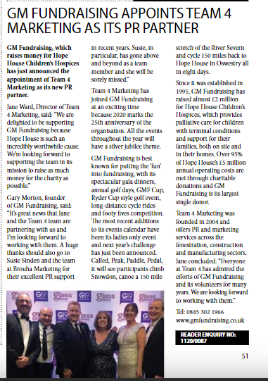 gmfundraising's tweet photo. And there's more...
Thank you @GlassNewsmag for the coverage on our new #GMFPPP event, the total money raised from our "From Russia with Hope" cycling challenge and the appointment of @Team4Marketing PR Agency! 🥾🛶🚴♀️ #forthekids https://t.co/CeUrAXQzft