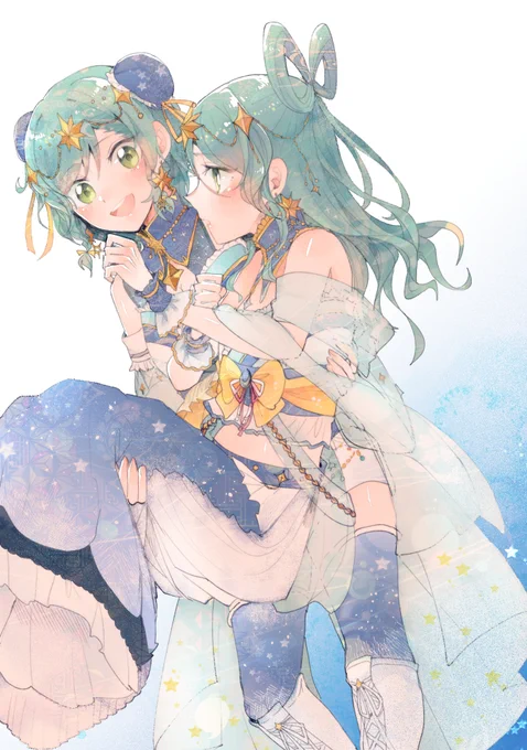 冬コミの本HiKAWAII!!にのってたカラーイラストの1つです。
実際はトレペ印刷がイラストの前にあるのでちょっと天の川っぽいエフェクトを楽しめる仕様でした!
(麦) 