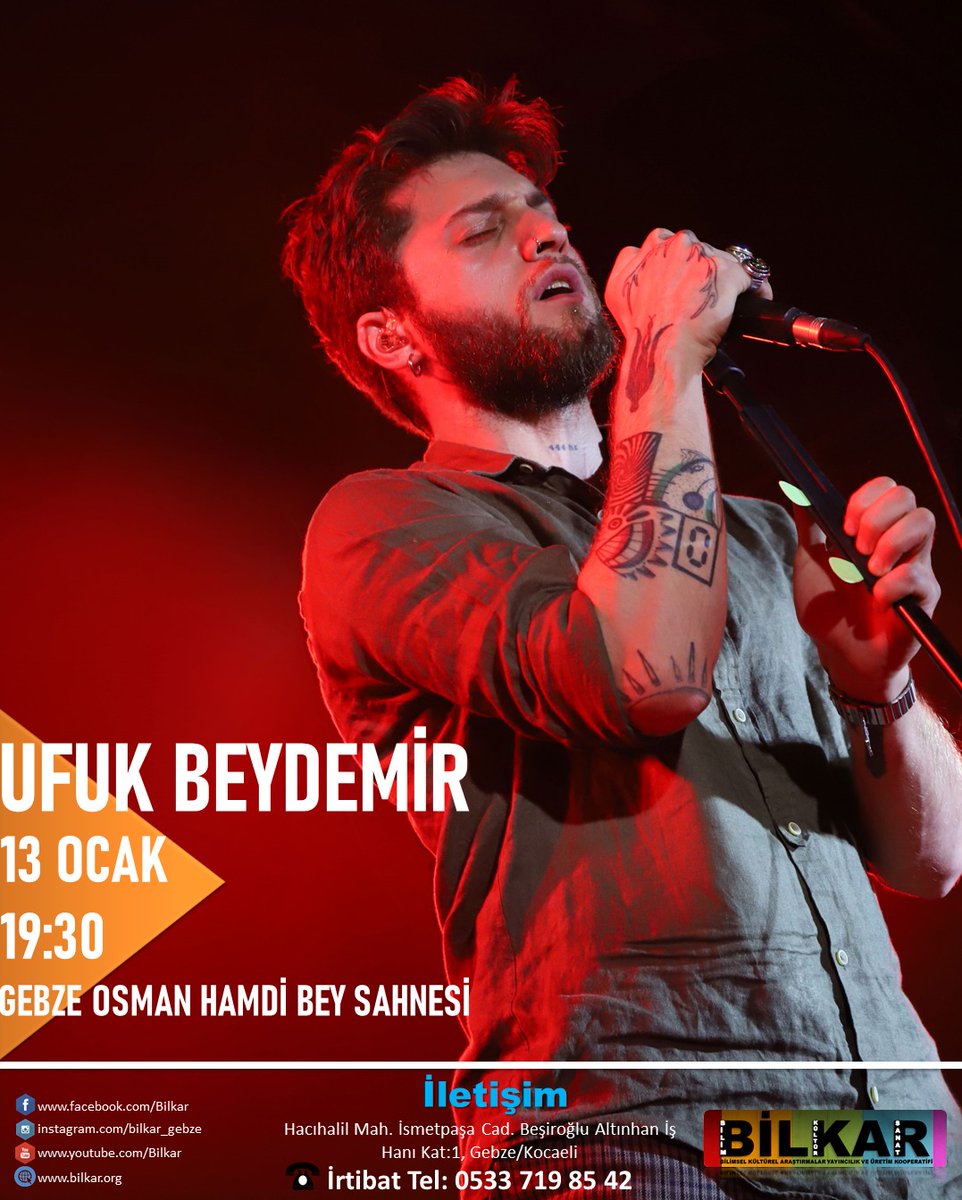 enginakinci's tweet photo. Ufuk Beydemir ve ekibi 13.01 pazartesi gecesi Gebze, Osman Hamdi Bey Kültür Merkezi sahnesinde. Her yaştan dinleyicimizin katılabileceği bu konserde görüşmek üzere. @ufukbeydemir @ZoomMusicTurkey #bilkar #Gebze https://t.co/cQk6G2PDWj