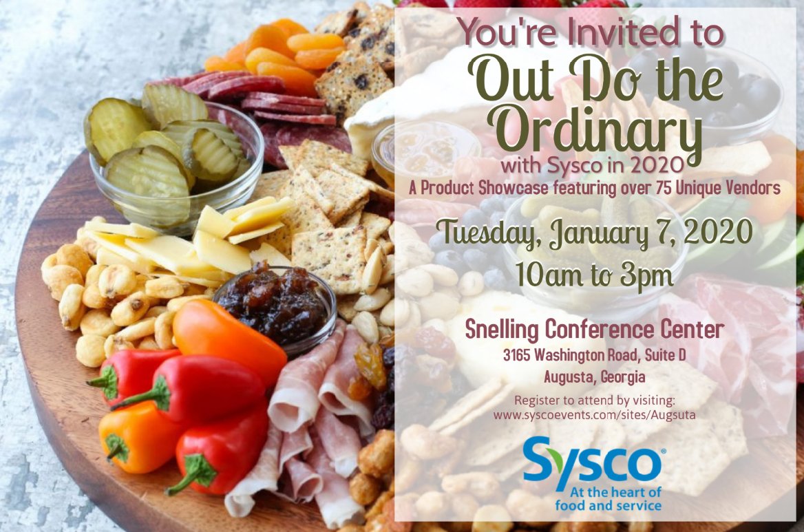 snellingcc's tweet image. We are excited to host the Out Do the Ordinary product showcase with Sysco Corporation at the Snelling Conference Center today. Please use the hashtag #SnellingConferenceCenter in your photos of the event!