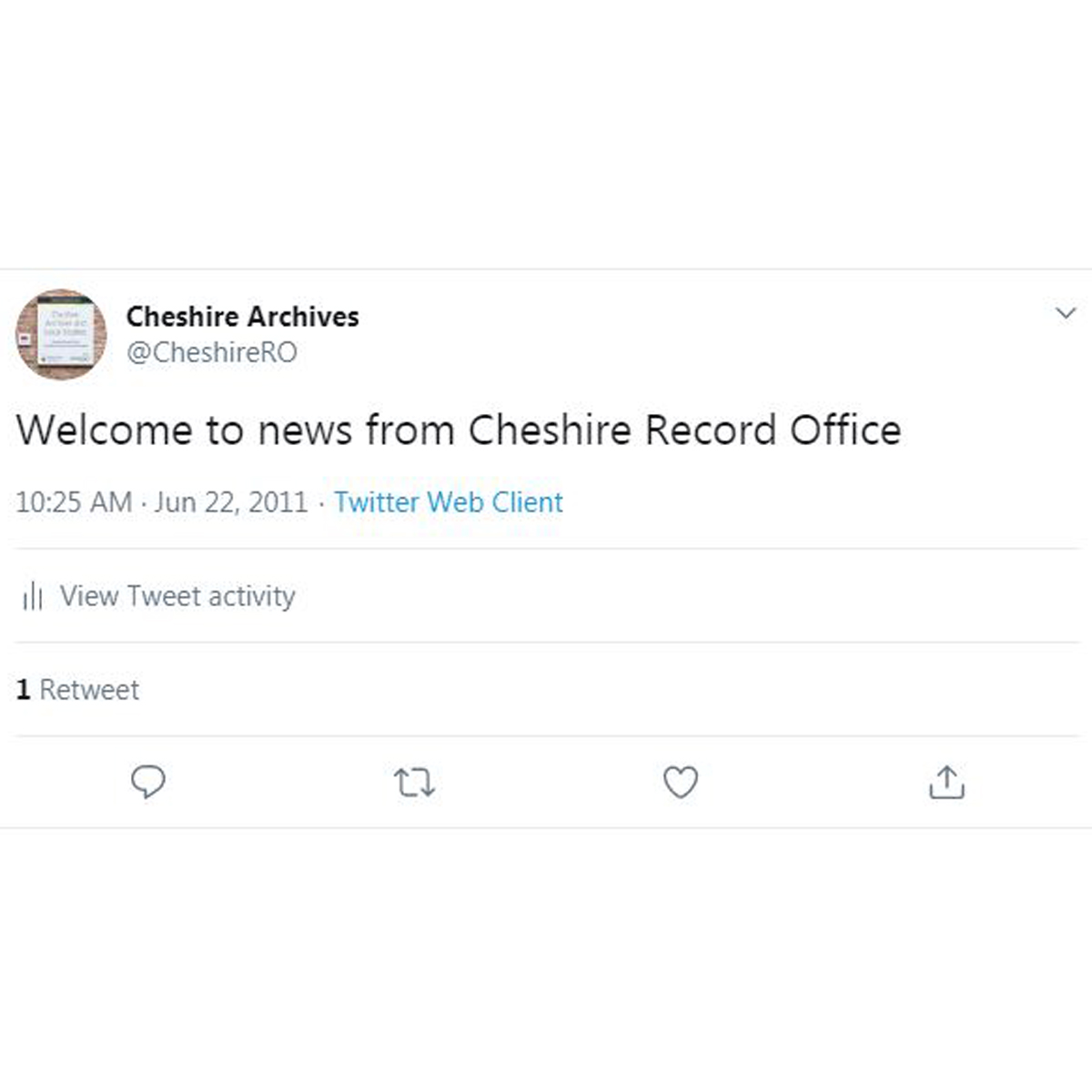 CheshireRO's tweet photo. And finally...
😊
Welcome to news from Cheshire Record Office and welcome to our 3000th tweet!
😊
3121 days from our first tweet until now.
That is almost one tweet a day (consistent!).
We are close to 3000 followers too, maybe 3000 is our lucky number? #Tweet3000 https://t.co/wwoaPFbeP7
