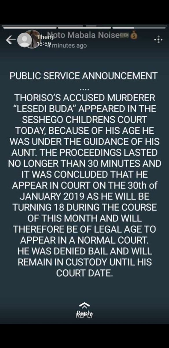 #JusticeforThoriso