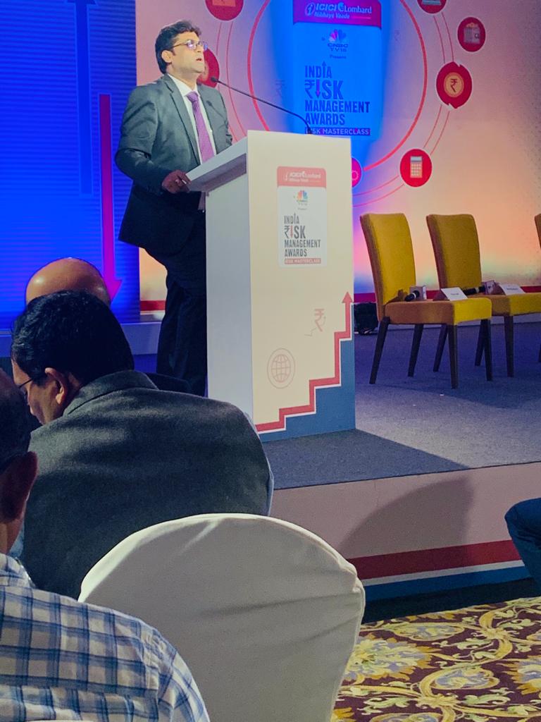 ICICILombard's tweet photo. Debasis Kar, VP, Corporate Solutions Group, #ICICILombard says, “We’ve introduced risk management solutions in diverse fields-loss minimisation for marine solutions & IoT based fire hydrant solutions among others” #RiskManagement #IRMA2020 #IRMAMasterclass @CNBCTV18News https://t.co/Eli6DjJNR8