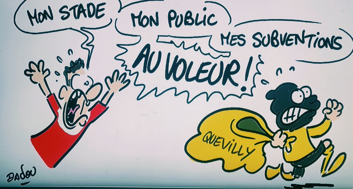 FCRouenNews's tweet photo. 🌫️ Le dessinateur d'Eurosport c'est totalement lâché pour illustrer la situation dont est victime le @FCRouen. Le voleur @QRM est clairement identifié, donc il est temps que ce délit soit puni et qu'ils retournent définitivement dans leur Stade #Lozai. 🔴⚪

#TeamFCR #Rouen #foot https://t.co/9o0IyNBo2B