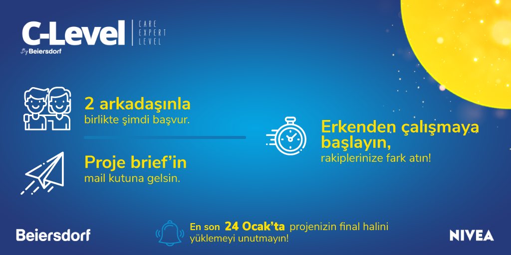 ituemk's tweet photo. “Yaratıcılığımla pazarlama dünyasına yön veririm” diyen 2., 3., 4. sınıflar, NIVEA Beiersdorf sizi yeni marka yarışmasına davet ediyor! Ekibinle sürpriz ödüller kazanmak ve Beiersdorf ekibine katılma fırsatı için hemen başvur: https://t.co/PwSzmtgXH3 #CareExpertLevel #NIVEASun https://t.co/FQlXln4xHr