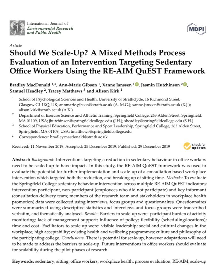 *NEW PAPER PUBLISHED* 
Understanding implementation will be fundamental to improving our ability to scale-up interventions. published in #IJERPH 
mdpi.com/1660-4601/17/1…
