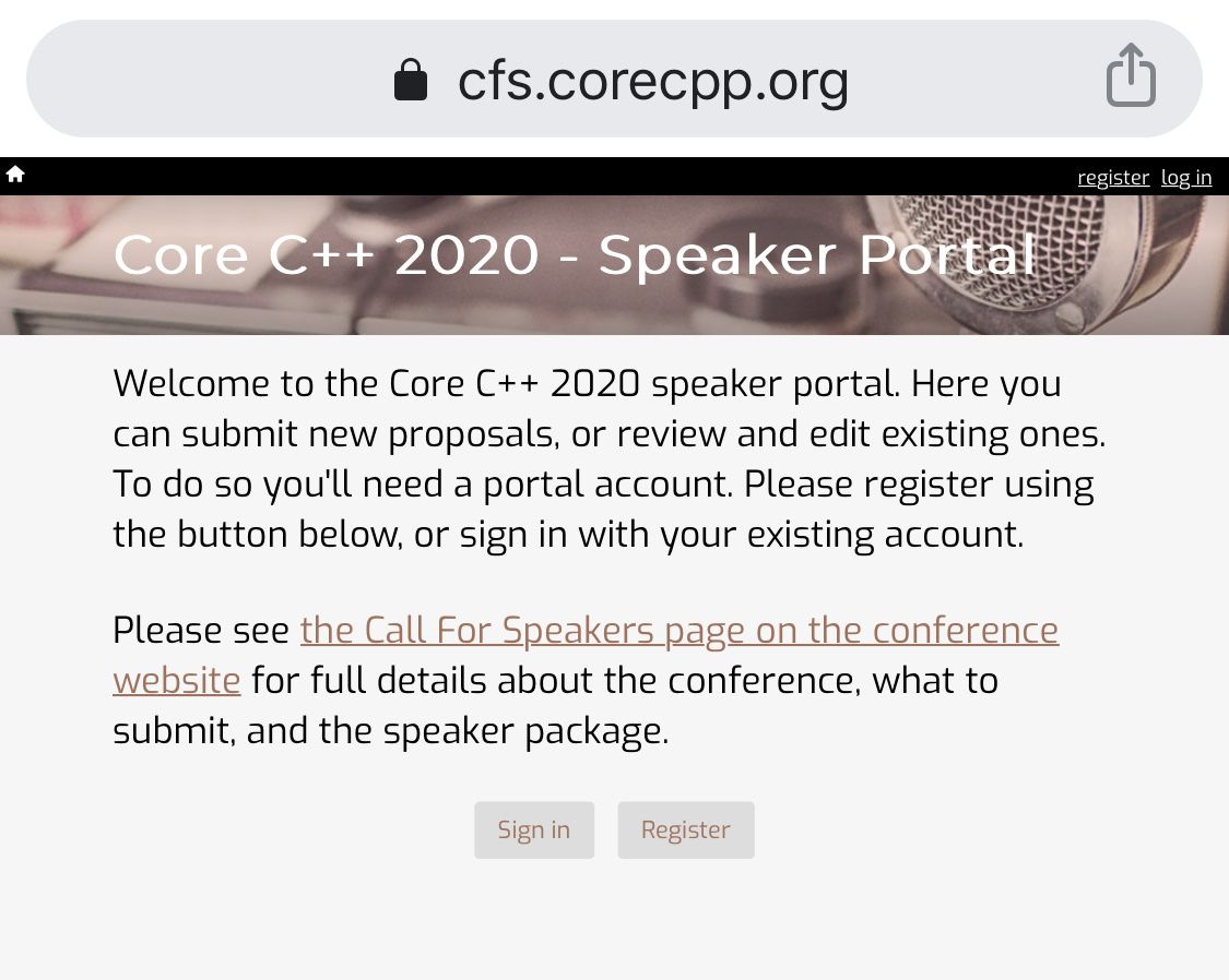 corecpp's tweet image. Call for Speaker for Core C++ 2020 is open until Feb. 15 2020! Submit you talk now!
#corecpp2020
cfs.corecpp.org