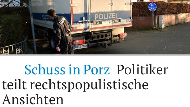 Der CDU-Politiker, der vor Silvester in Köln auf Migranten geschossen und einen verletzt hat, verbreitet auf Facebook rechte Äußerungen über Flüchtlinge.

Und weil Deutschland eben Deutschland ist, ist er immer noch auf freiem Fuß &amp; der Angriff kaum Gesprächsthema 🇩🇪🇩🇪