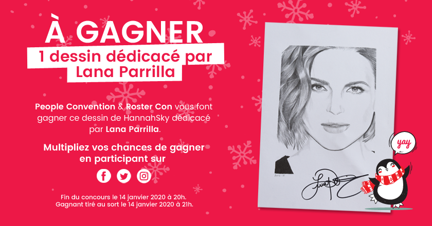 RosterCon's tweet photo. [CONCOURS]
Tentez de remporter ce magnifique dessin fait par Hannah et dédicacé par #LanaParrilla sur nos réseaux sociaux.
Pour participer sur Twitter :
- Suivre @peoplecons et @RosterCon
- RT ce tweet
> Les concours : https://t.co/KxiXLhcRTi https://t.co/nENhSQZmbT