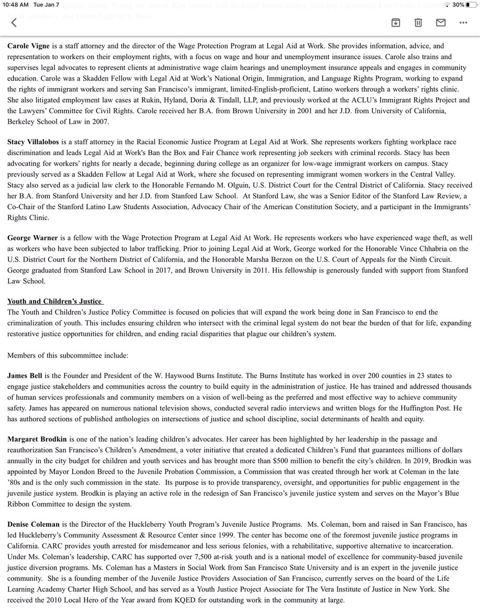 Youth and Children’s Justice 
The Youth and Children’s Justice Policy Committee is focused on policies that will expand the work being done in San Francisco to end the criminalization of youth. This includes ensuring children who intersect with the criminal legal system do not bear the burden of that for life, expanding restorative justice opportunities for children, and ending racial disparities..
