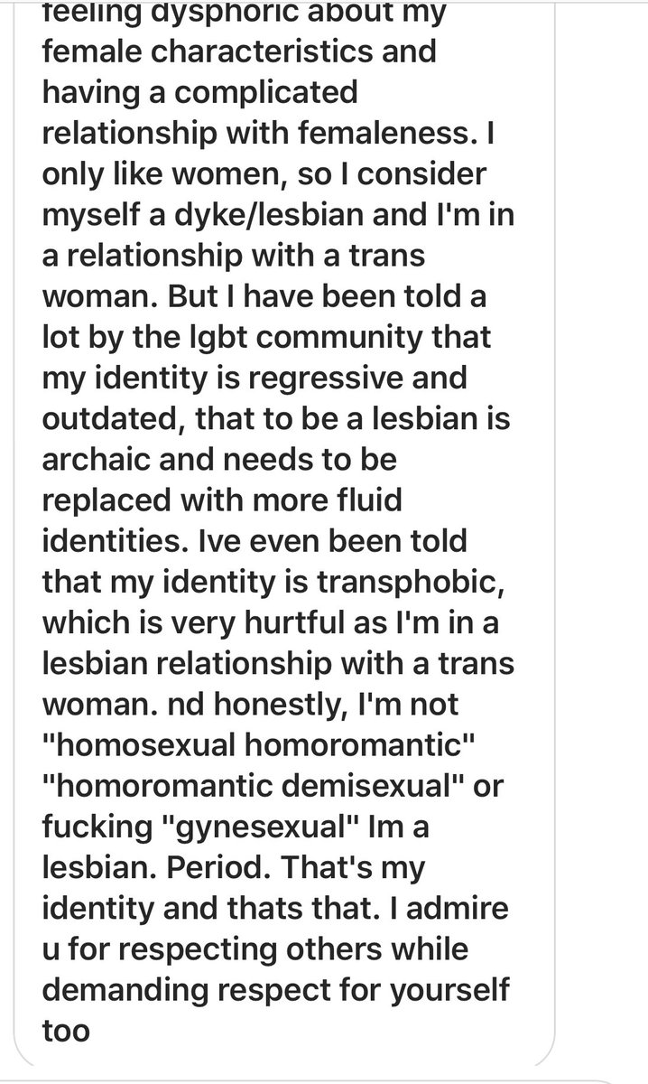 BuckAngel's tweet photo. Telling someone this about their lesbian identity is disgusting “ your identity is regressive and outdated, to be a lesbian is archaic” WHAT PART OF LGBTQ ARE YOU MISSING😡 https://t.co/LKpEFcglg1