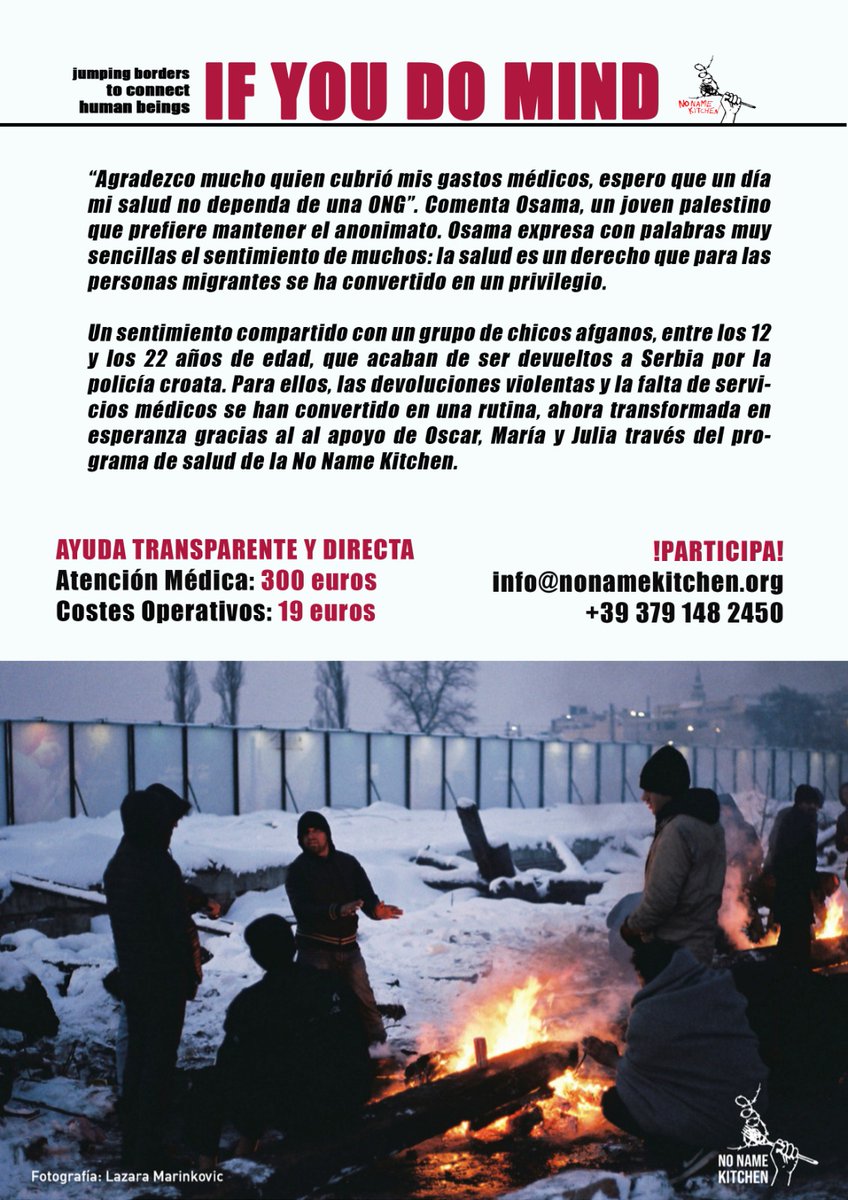 A las personas se les quiere quitar todos los derechos cuando escapan de una guerra o de un país pobre. Hasta el derecho a estar sanas.

Nosotros y todos quienes nos apoyan nos negamos a que sea así. #Refugiados