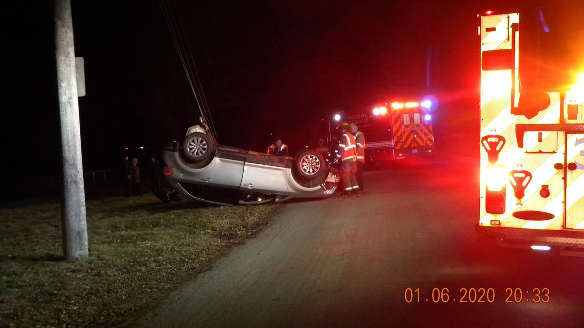 WlooFireChief's tweet image. Crews over night responded to a single motor vehicle crash at the intersection of Stratford and Aladdin.