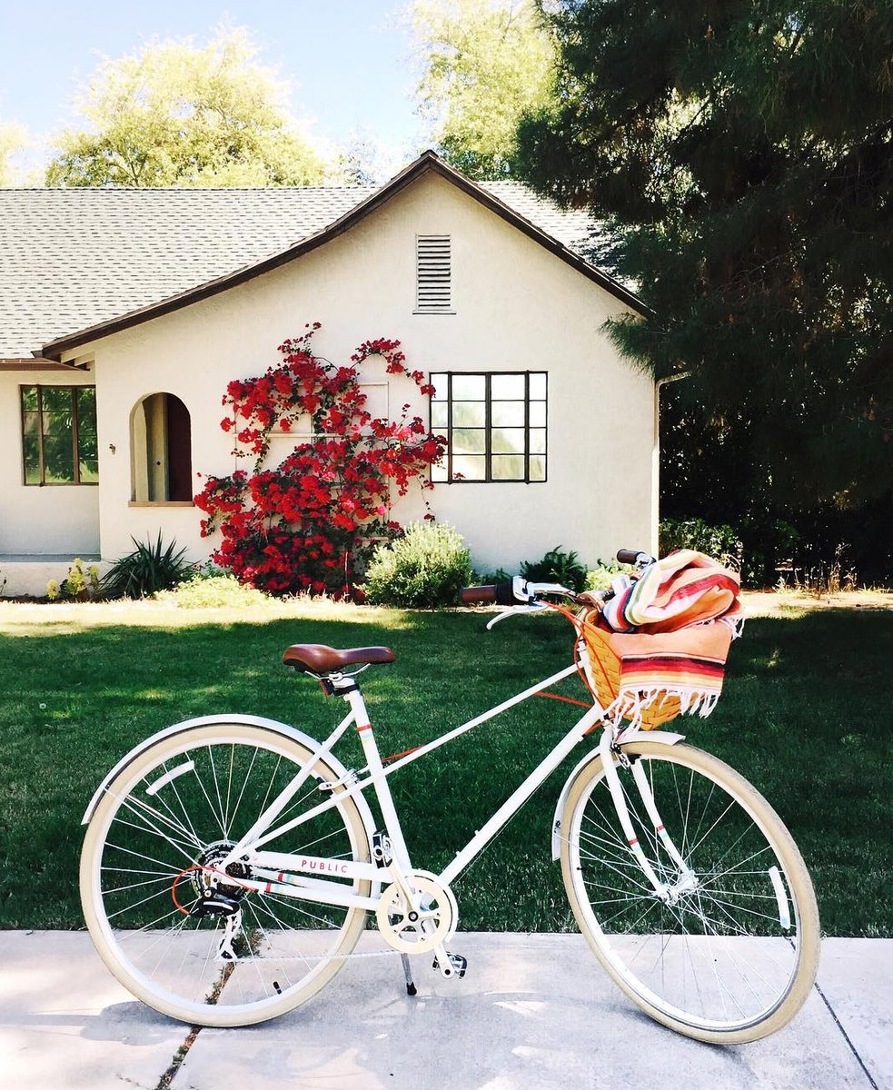 Here's a weekend beauty. When your #bicycle matches the house. #publicbikes