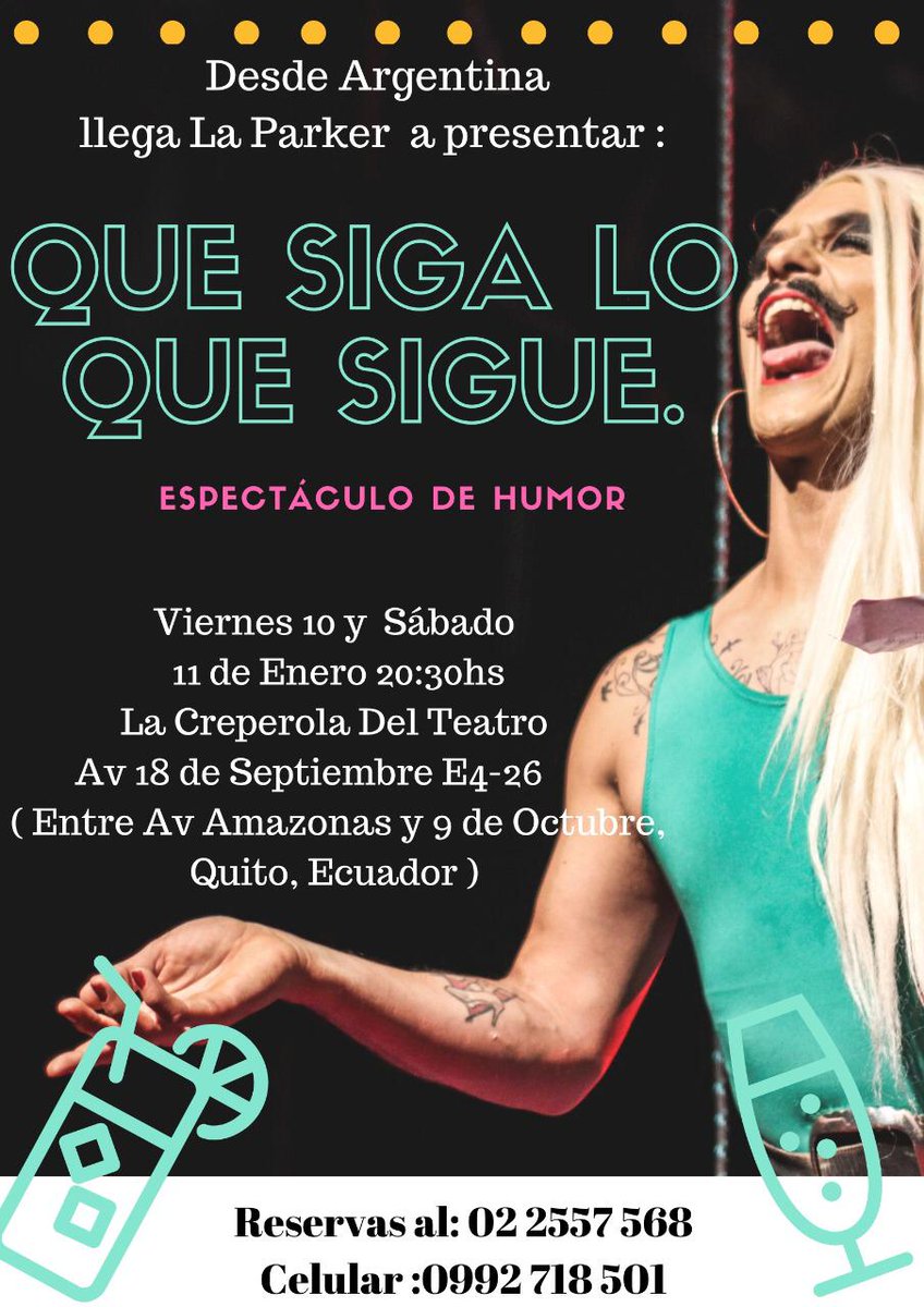 Que siga lo que sigue‼ ESPECTÁCULO DE HUMOR

💵Cover: $18 ($8 consumibles)
Cena show: $27 
⏰19:30
📍Creperola del Teatro  (18 de septiembre entre 9 de octubre y amazonas) 
☎ Reservas : 099 858 9640/ 022557568

¡¡¡Reserva ya!!!
