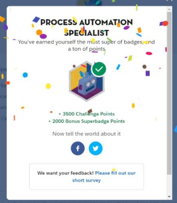 SahilBhandekar's tweet photo. 🎉#9th Superbadge 🥳
Just earned the Process Automation Specialist badge on @Trailhead and you should too!
@partnerforce #DeveloperSuperSet #SeizeTheTrail
https://t.co/Pekkvx8y06 https://t.co/ZMAS6FnjmO