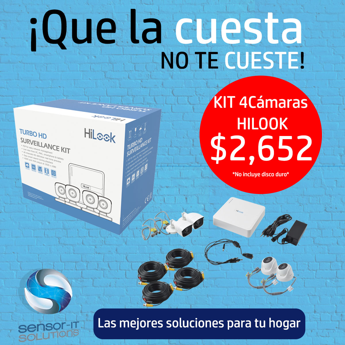 sensor_it's tweet image. ¡Que la cuesta no te cueste! 😉

#Sensor_It #seguridad #home #hogar #videovigilancia #hilook #CuestaDeEnero
