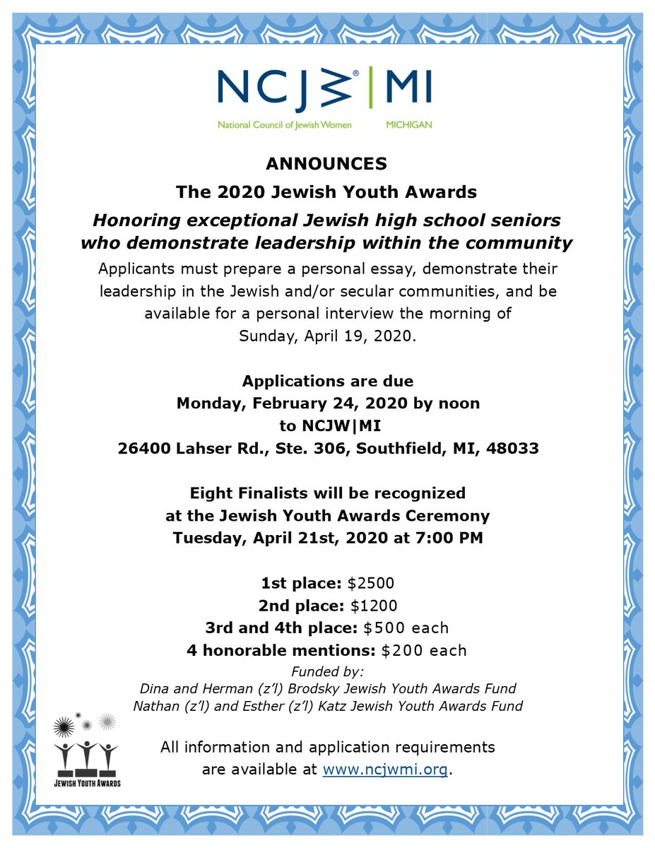 Annual Jewish Youth Awards are here!