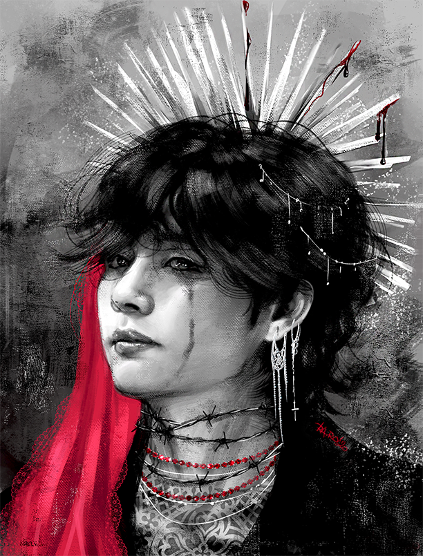 RetroVirago's tweet photo. "Rattle shake martyr myth, ring a pretty path"

#btsfanart #TAEHYUNG https://t.co/GZ1sRVlM5X